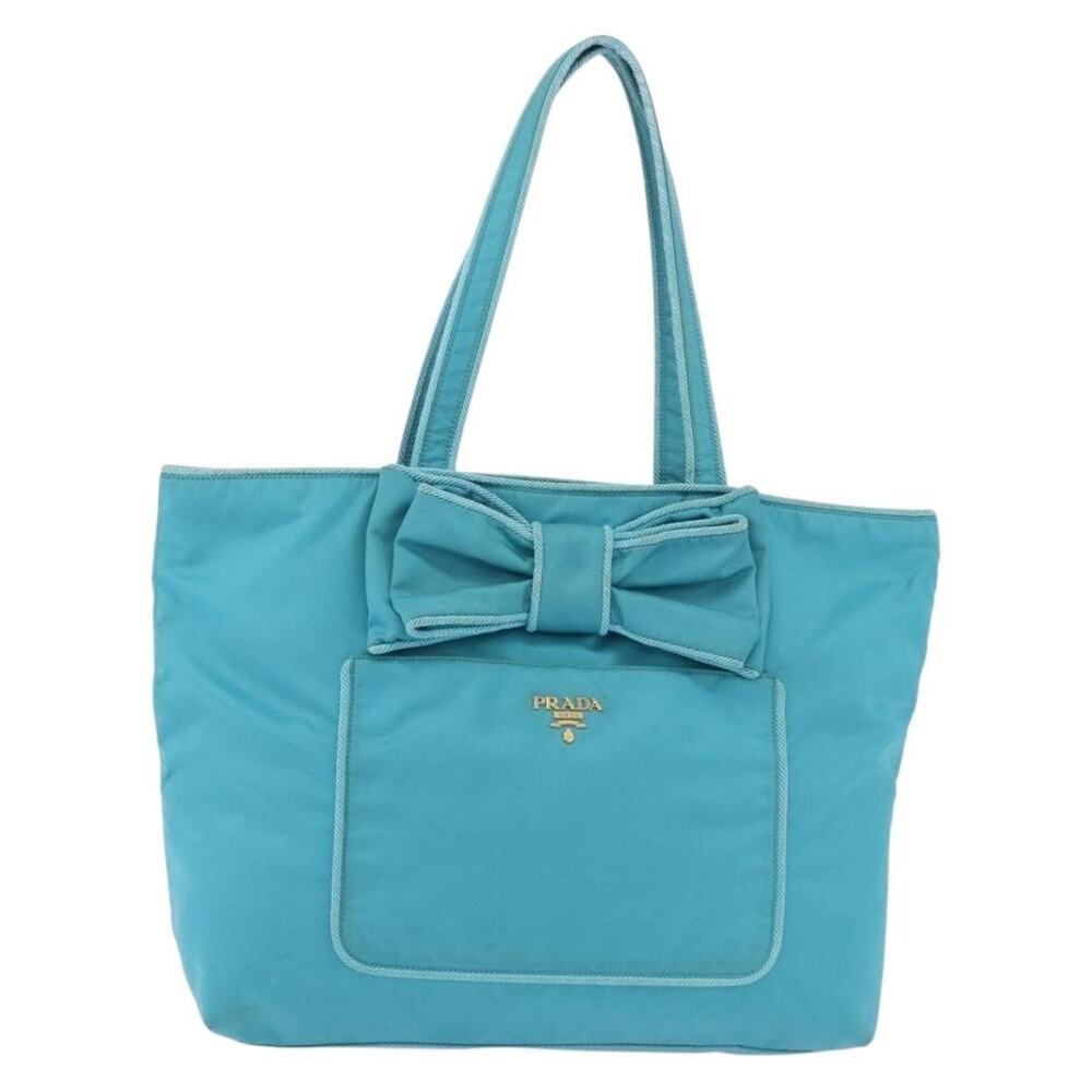 Prada Nylon Tote Turquoise Blue
